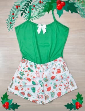 Pijama Short Verde Navidad 494