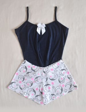 Pijama Short Azul Oscuro Lunitas 597