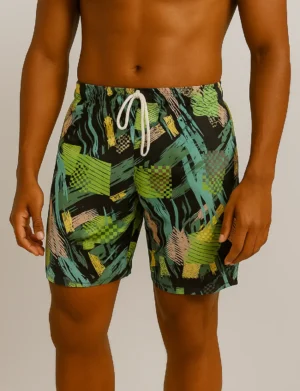 Pantaloneta Hombre Geometría Verde - PAH01