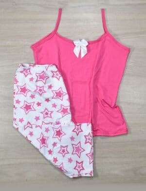 Pijamas Capri Rosa Estrellas CP100