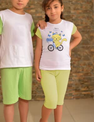 Pijama para Niña Amarilla Gatico NI023