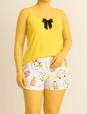 Pijama Short Amarillo Pastel 609