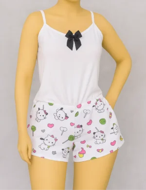 Pijama Short Blanca Perritos 604
