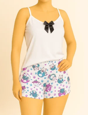 Pijama Short Blanca Ositos 570