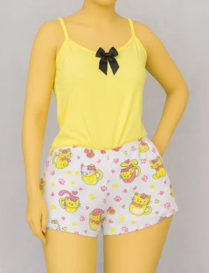 Pijama Short Amarillo Pastel 592