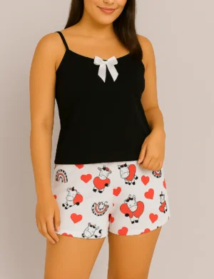 Pijamas Short Negra - 656