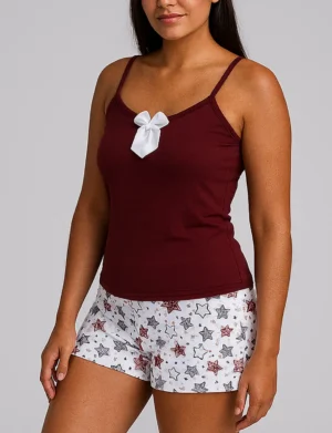 Pijamas Short para Mujer Vinotinto - 648